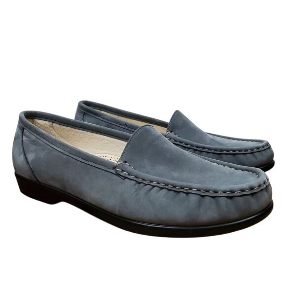 SAS Simplify Suede Slip On Loafers Womens 10W Nubuck Moccasin Comfort Shoes USA - Picture 1 of 14